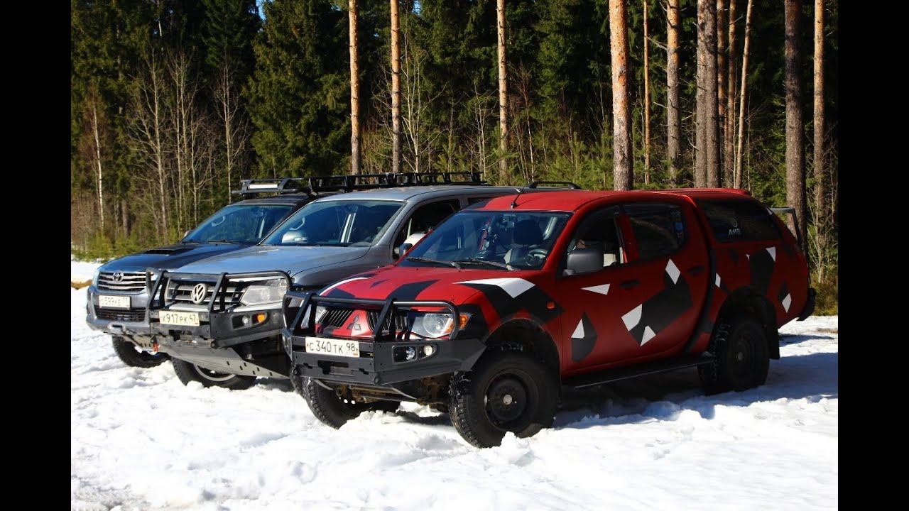 Тест драйв на бездорожье Hilux, Amarok, L200 (off Road)