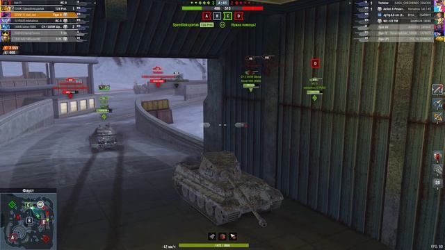 Бой на Tiger II, Мастер в Tanks Blitz, на карте Фауст смотреть онлайн