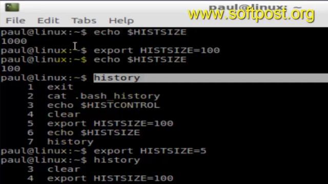 HISTSIZE variable in BASH shell terminal смотреть онлайн