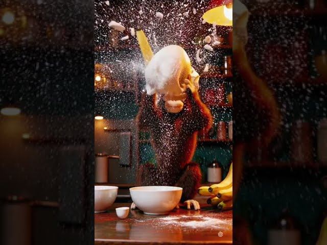 Monkey vs. Parrot: Banana Cake Chaos | Funny Cooking Short смотреть онлайн