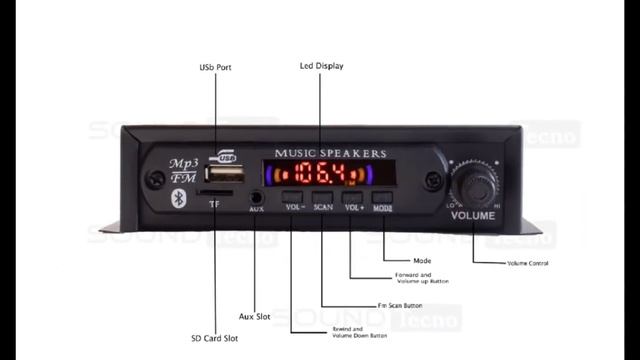 Sound Tecno Mini car Stereo with volume control nob смотреть онлайн