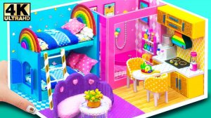 Мультики для девочек.❤️ Милый 4-цветный домик для хомяка с синей кроватью и желтой кухней