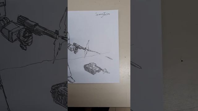 Gundam Mecha Shooting Pencil Drawing By Me смотреть онлайн