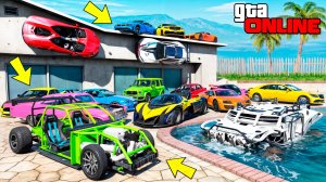 Угнал кучу чит тачек и огромный монстр трак у мажора за 180 сек! Битва воров в ГТА 5 Онлайн!