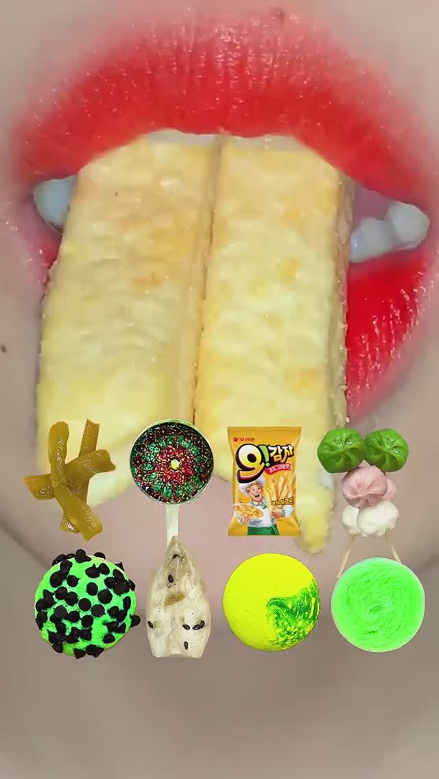 ASMR звуки поедания - овощни🥗 конфеты🍬 картофельные чипсы🥔🍿 смотреть онлайн