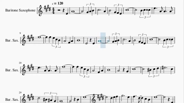 Baritone Sax Sheet Music: How to play La Mer by Charles Trenet смотреть онлайн