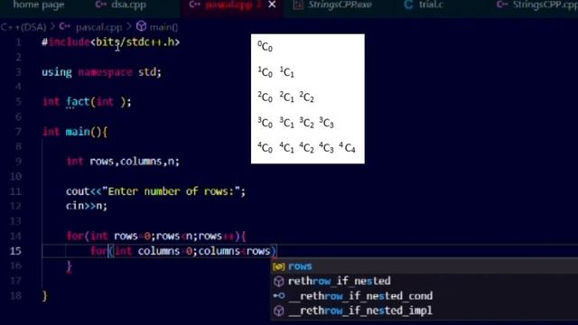 How to code Pascal's Triangle In C++ || Cpp Programming смотреть онлайн