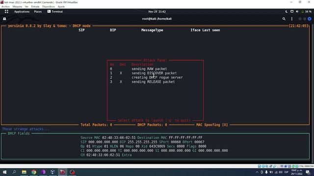 Ataque de inanición de DHCP con Yersinia смотреть онлайн