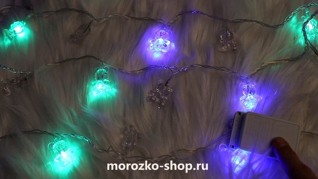 Гирлянда для дома Медвежата 2.4 м, 30 разноцветных LED, прозрачный ПВХ, контроллер, IP20 LD030WW-BR смотреть онлайн