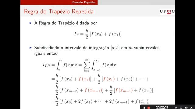 INTEGRAÇÃO NUMÉRICA: FÓRMULAS DE NEWTON COTES REPETIDAS I смотреть онлайн