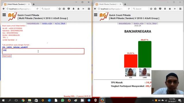 software quick count tandem untuk pilkada serentak 2018 berbasis web dan SMS Gateway смотреть онлайн