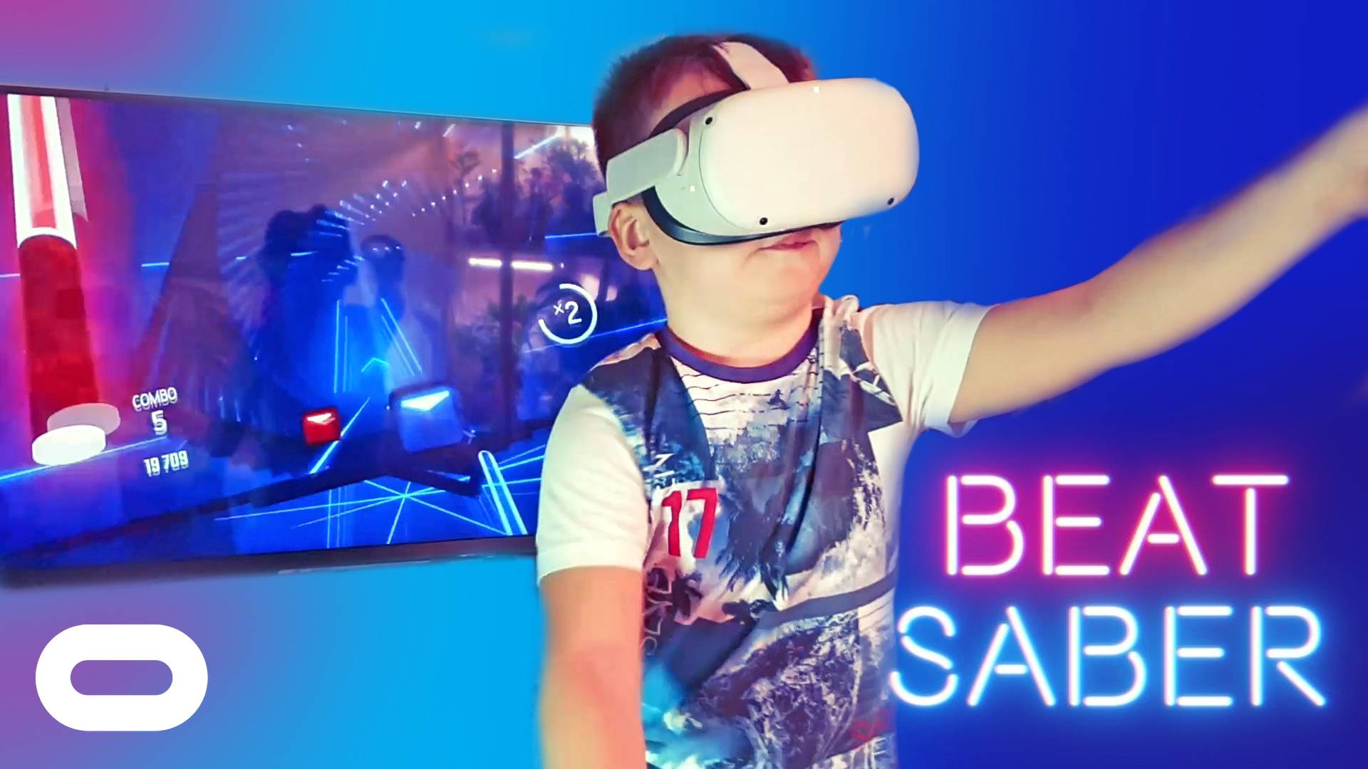 Играем в шлеме Виртуальной реальности в Beat Saber! смотреть онлайн
