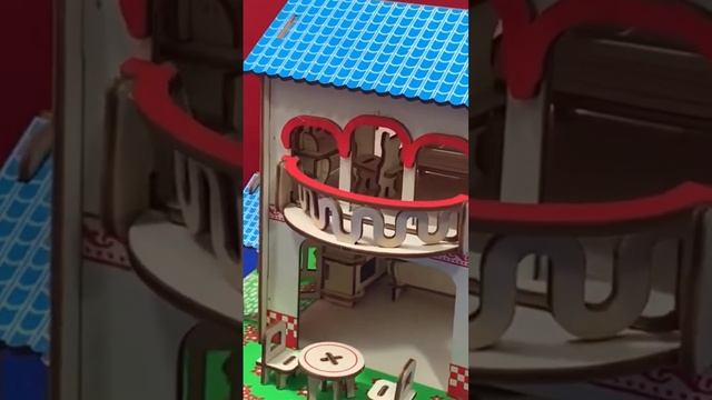 3D Wooden Puzzle Dollhouse with furniture #Shorts смотреть онлайн