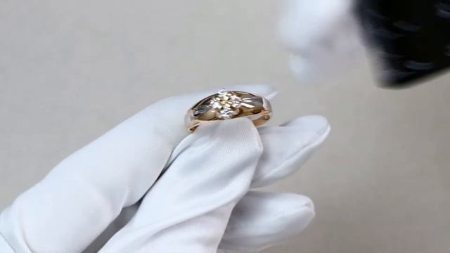 Кольцо из золочёного серебра AQUAMARINE с фианитом А68285А-пк смотреть онлайн