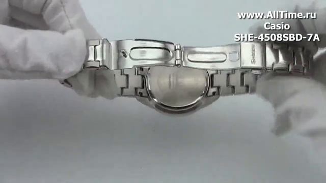 Женские японские наручные часы Casio SHE-4508SBD-7A смотреть онлайн