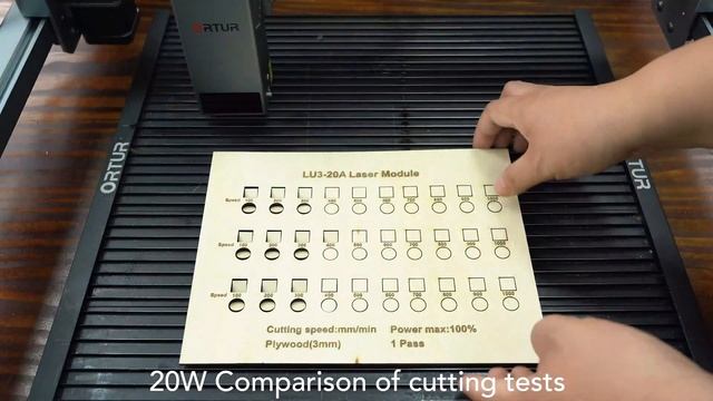 ORTUR Laser Master 3 20W Cutting Comparison Video