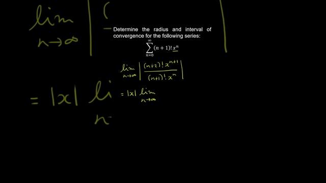 10.13h Power Series, Radius and Interval of Convergence, (n+1)!x^n, Example - AP Calculus BC смотреть онлайн