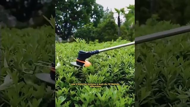 Roçadeira Aparador Grama 2 Baterias Recarregável