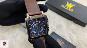 OLEVS 9919 Brown Belt & Black Dial Watch || Easy Shopping Zone || Watch Unboxing in Bangladesh ||