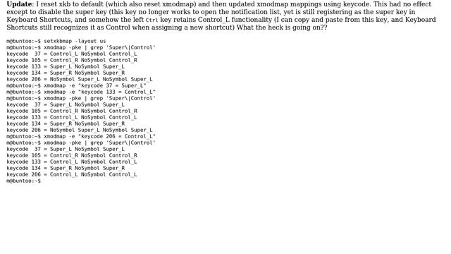 Unix & Linux: xmodmap not mapping Ctrl to Super except in Ubuntu's Keyboard Shortcuts смотреть онлайн