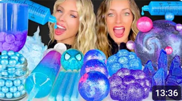 ASMR GALAXY DESSERT, BLUE ICING GALAXY CAKE, PURPLE TAPIOCA, BLUE RAZZ SPACE CRYSTAL MUKBANG