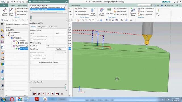 Peck drilling cycle in siemens NX CAM смотреть онлайн