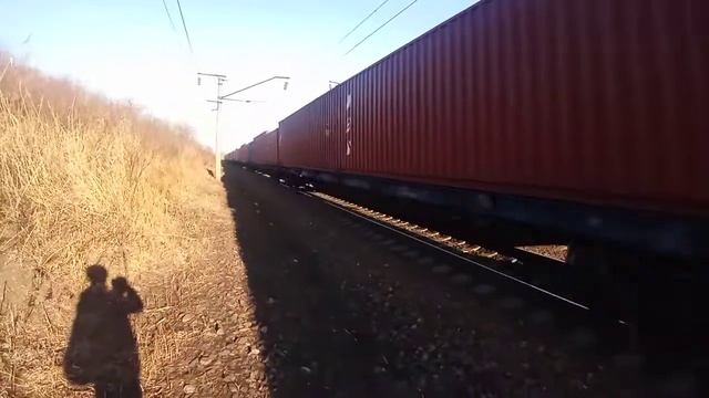 Весенний ревун. 3ЭС5К-356 "Ермак" с грузовым поездом и громким тифоном смотреть онлайн