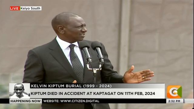 President William Ruto pays tribute to World marathon record holder Kelvin Kiptum смотреть онлайн