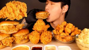 КУШАЮ НОЖКИ И БУРГЕРЫ ИЗ РОСТИКСА, КУРИНЫЙ ПОПКОРН И МАКАРОНЫ С СЫРОМ #asmr #асмр