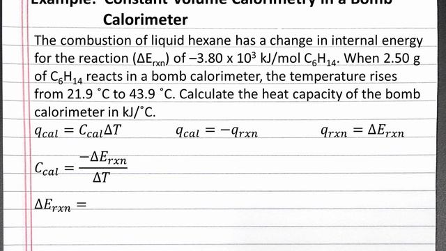 CHEMISTRY 101: Calculating Heat Capacity of a Bomb Calorimeter смотреть онлайн