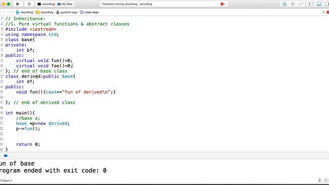 Polymorphism 3: Pure Virtual Functions and Abstract Classes смотреть онлайн