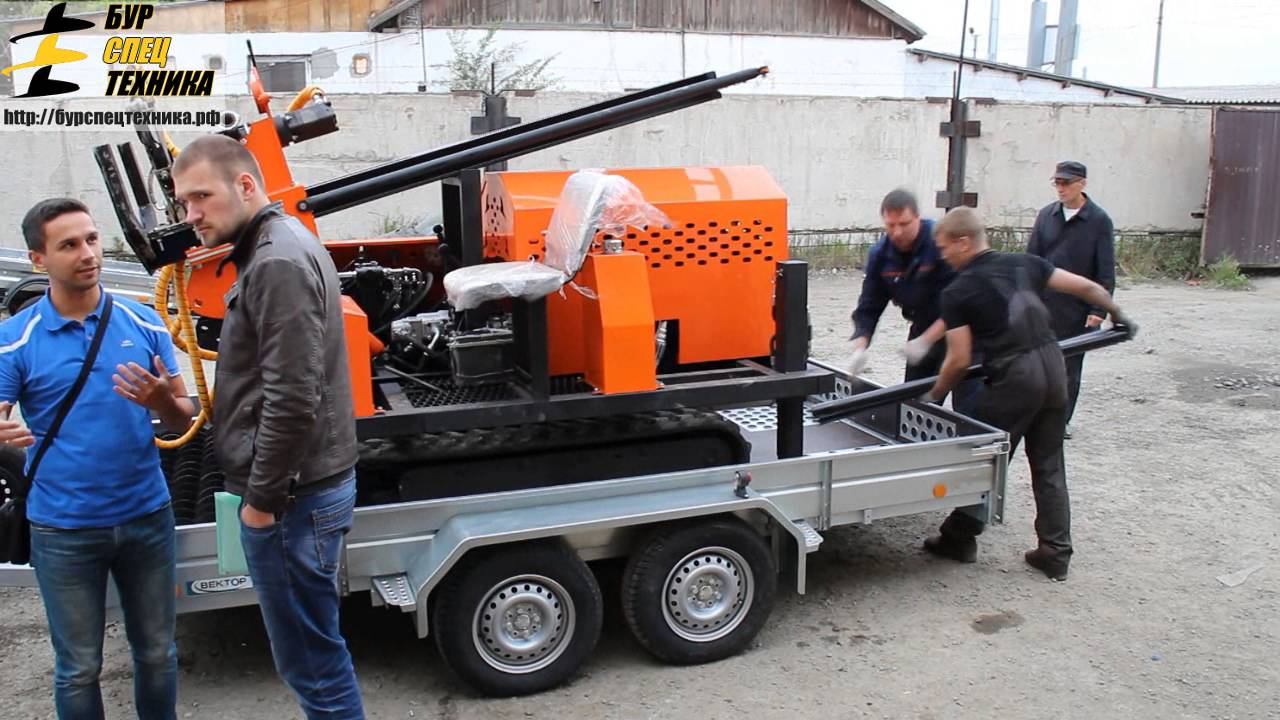 Погрузка SBU-80LS на двухосный прицеп для отправки в Смоленск от БурСпецТехники