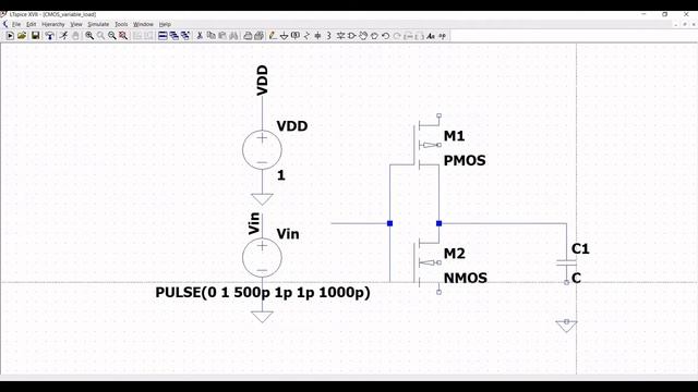 LTspice Tutorial 7: Simulation of CMOS inverter using BSIM4 model with Variable load Capacitance смотреть онлайн