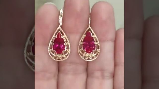 Серьги старая Одесса 583? вставка красный рубин 💖Вес изделия 5,8 грамм цена 23000₽ смотреть онлайн