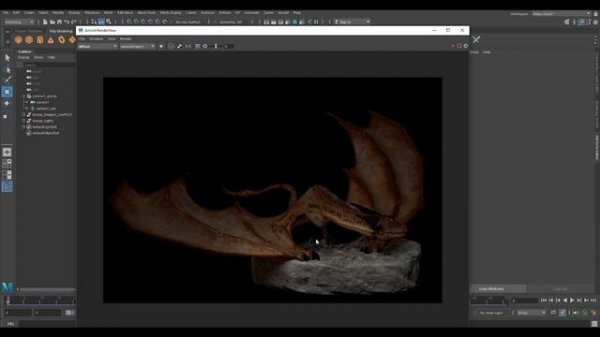 Autodesk Maya Arnold Rendering Dragon tutorial part 2