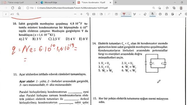 Doyan 11. Elektrik 10 Tutum 10 və 11 Güvən quizlərinin izahı. смотреть онлайн
