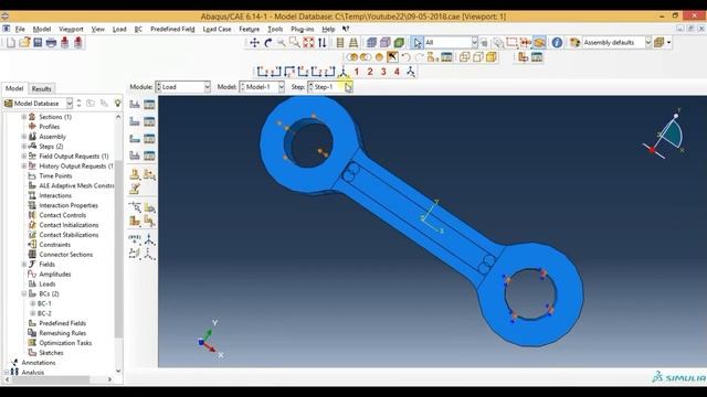 Abaqus Tutorials - Static Analysis of Linkage Arm in Abaqus смотреть онлайн