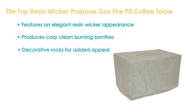 Sunnydaze Tile Top Resin Wicker Propane Gas Fire Pit Coffee Table, 32-Inch-WAR-840 смотреть онлайн