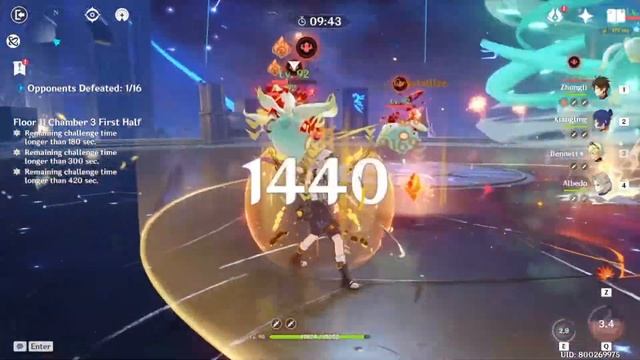 Spiral Abyss 2.3 Floor 11 Phys Zhongli with Albedo & C3 Raiden (Genshin Impact) смотреть онлайн