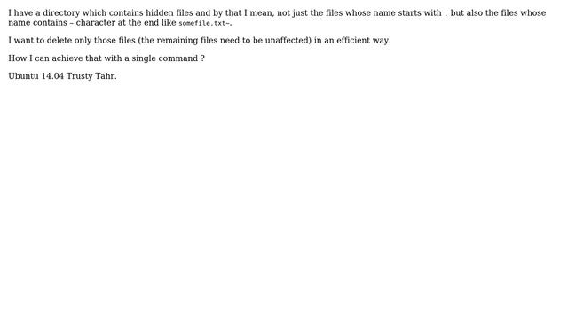 Delete all hidden files recursively in current directory смотреть онлайн