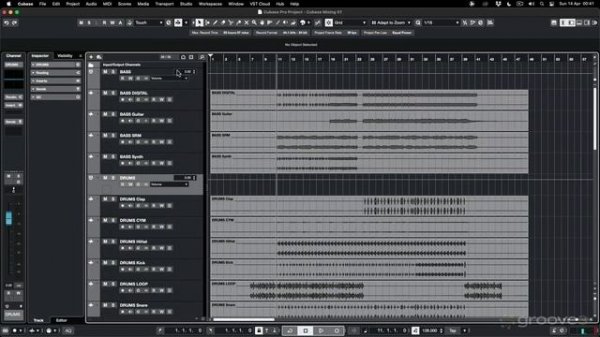 Сведение в Cubase 13_Урок1_Организация треков, создание групповых каналов и маршрутизация