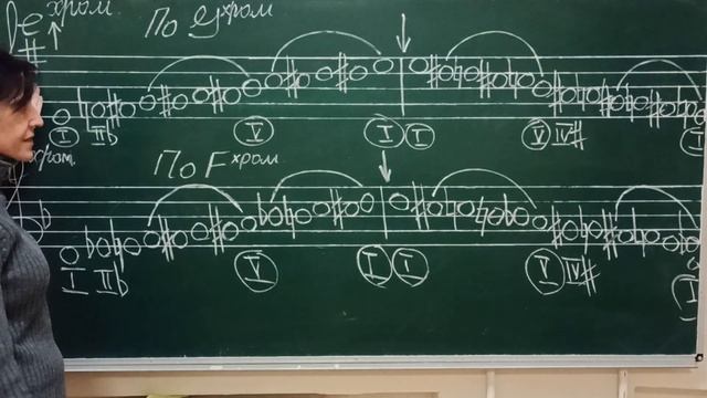 Минорные Хроматические гаммы  E-moll   и  D-moll