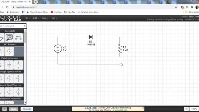 Diode DC Circuit in CircuitLab смотреть онлайн