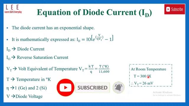 P-N Junction Diode || Equation of Diode Current || Learn E&TC Everyday смотреть онлайн