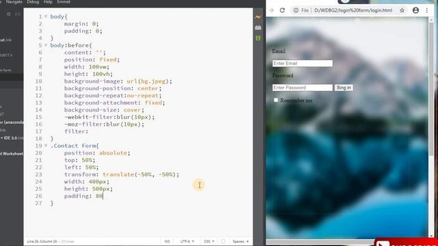 Amazing Transparent login Form by using HTML and CSS || смотреть онлайн
