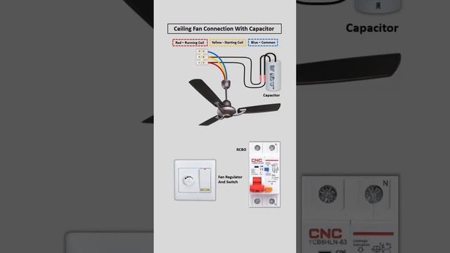 fan connection with capacitor @et_ilm #electrical #shorts смотреть онлайн