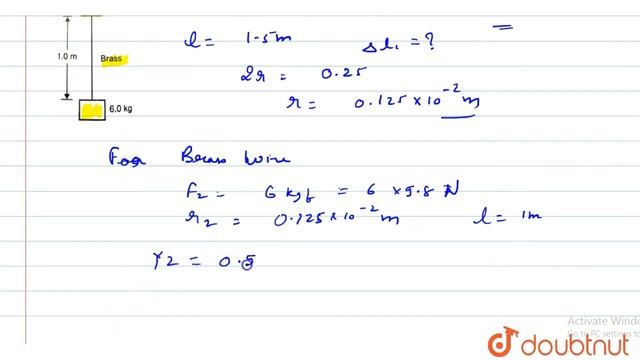 Two wires of diameter 0.25 cm, one made of steel and the other made of brass are loaded as shown смотреть онлайн