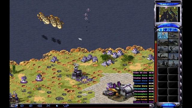 Red Alert 2 Yuri's Revenge | Bad Weather (Tyrrhenian Sea 7 vs 1 + Superweapons) смотреть онлайн