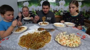 мукбанг. этот удон с курицей получился намного лучше предыдущего 🔥👌