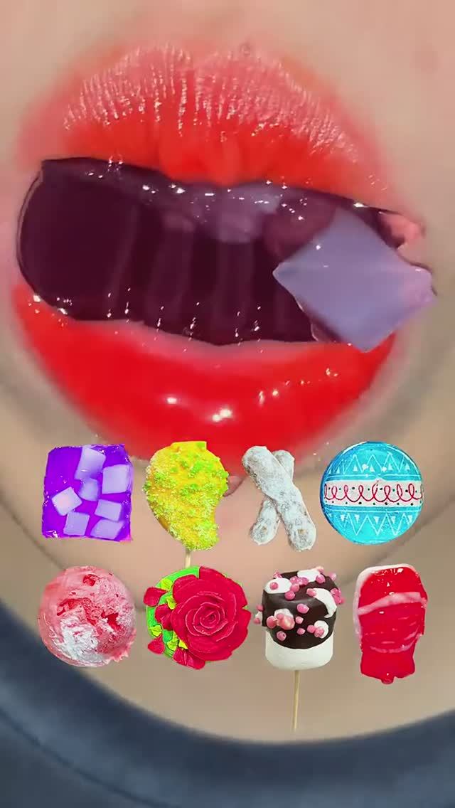 ASMR звуки поедания - кокосовое🥥 желе🍮 конфеты-попкорны🥭 сахарные крекеры🍪 смотреть онлайн